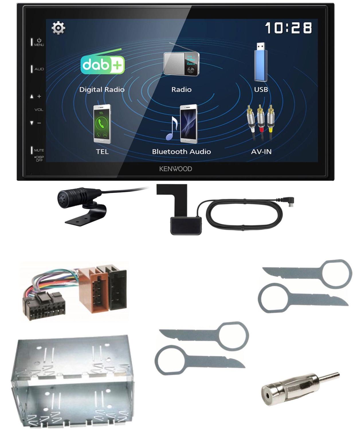 Kenwood DMX129DAB DAB+ Bluetooth USB Einbauset für Mercedes ML W163