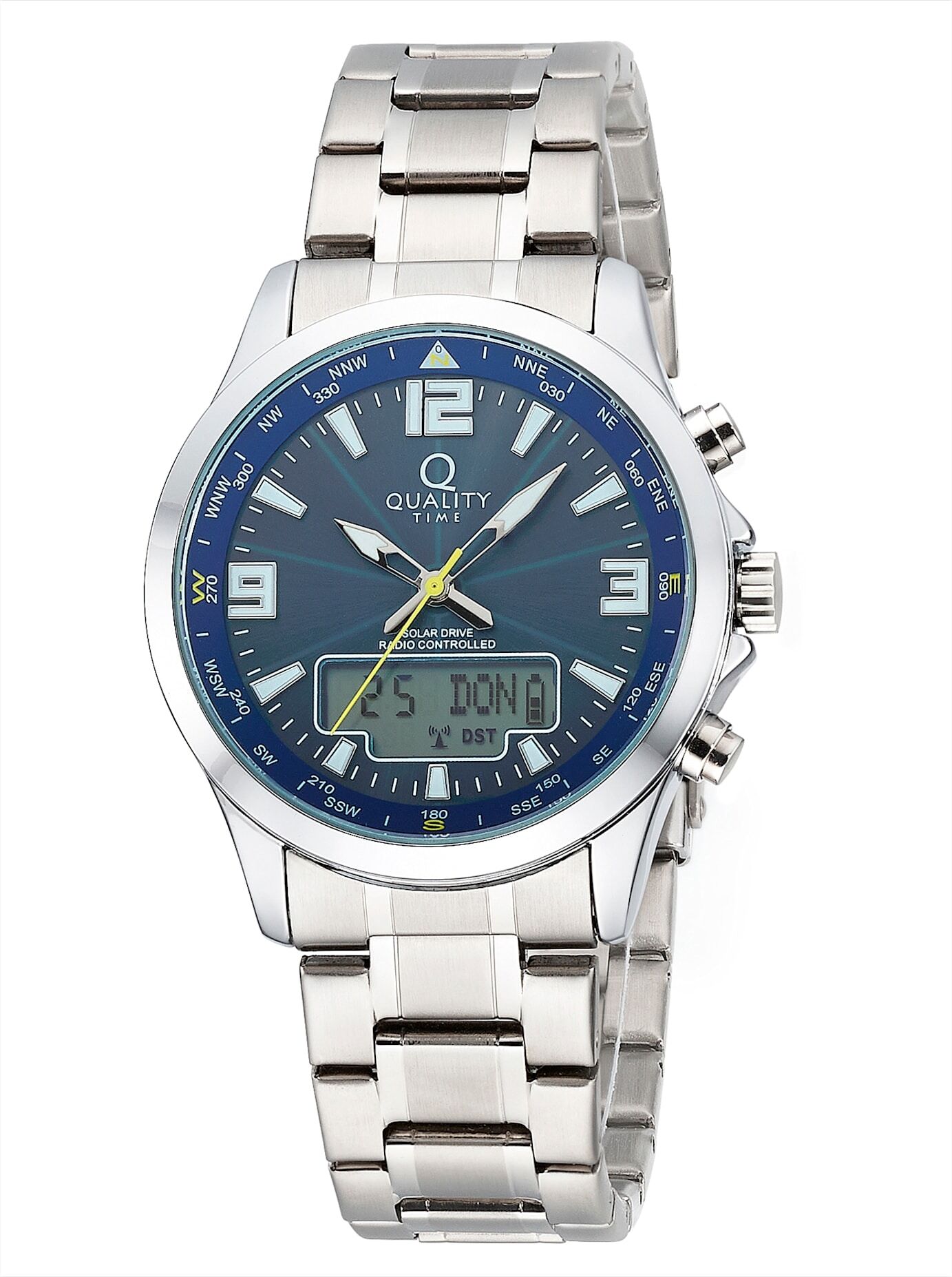 Funkuhr, blau, Armbanduhren, Herren, Funkuhr