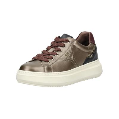 Plateausneaker NERO GIARDINI "Nero Giardini Sneaker Leder/Synthetik", Damen, Gr. 39, Leder, braun, Leder, Synthetik, Schuhe Plateausneaker