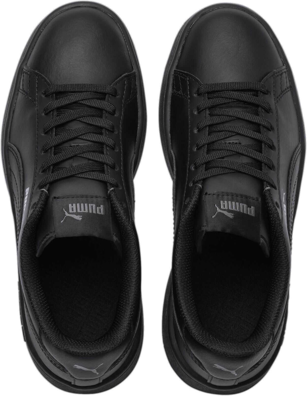 Sneaker PUMA "SMASH V2 L JR", Kinder, Gr. 39, schwarz (puma schwarz, puma schwarz), Leder, unifarben, Schuhe Sneaker