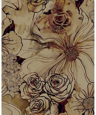 Harry & Grace Ink Rose Peel and Stick Wallpaper
