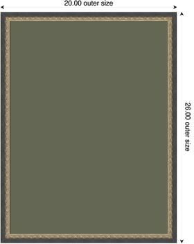 Amanti Art Olive Driftwood Fabric Pinboard, Bronze Framed Bulletin Board for Wall Organization