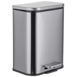 Relaxdays Mülleimer mit Fingerprint-Schutz 5 l Silber