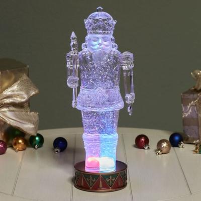 Roman Inc Swirl LED Nutcracker Figure Clear , Clear