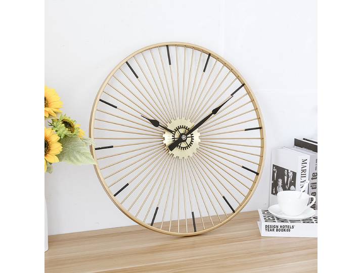 Horloge murale silencieuse en ligne métallique, horloge de salon moderne, à la mode, personnalisée et créative