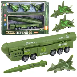 Militär-Set mit LKW, Kampfjets und motorisiertem Raketenwerfer