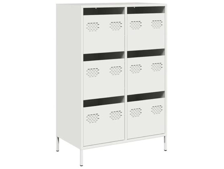 HGFDVCMR Highboard Weiß 68x39x103 cm Metall Kommode 6 Schubladen Vielseitiges Standregal aus robustem Metall mit reichlich Stauraum für Wohnzimmer, Schlafzimmer oder Arbeitszimmer.