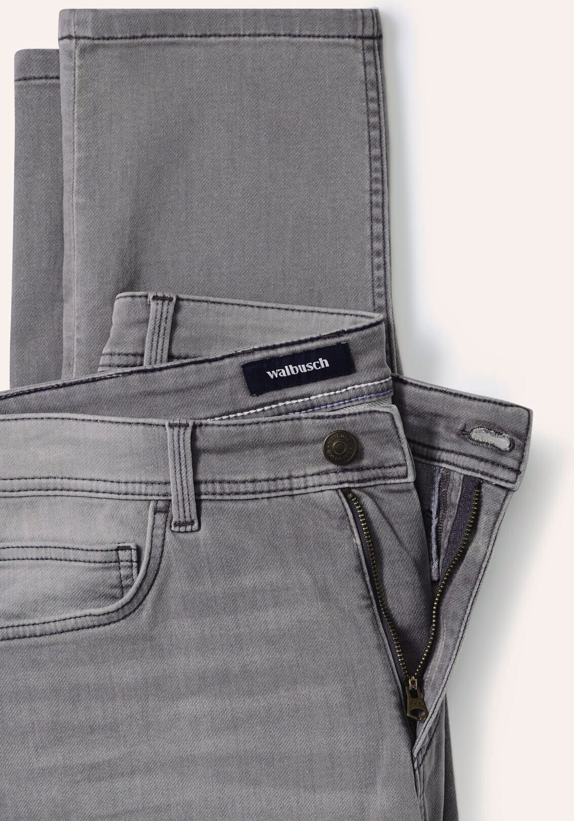 Walbusch Jogger-Jeans Superstretch, Regular Fit#normale Größen#schlanke Größen#untersetzte Größen, Farbe Grau, 29, super elastisch sportlicher Look Herren
