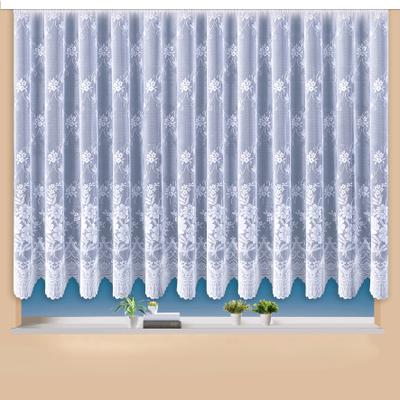Gardine WECKBRODT "Siena", weiß, B:600cm H:90cm, Polyester, Polyester, Gardinen, Gardine, Jacquard, strukturiert, Allover,Floral,halbtransparent, Bordüre, Store