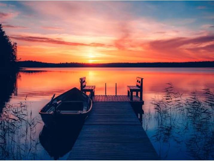 Kit diamond painting, coucher de soleil,