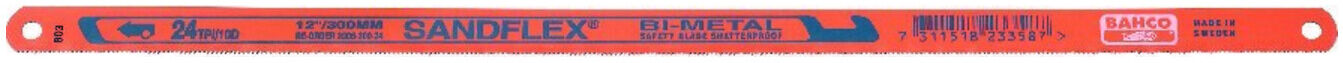 Bahco SANDFLEX Handsägeblatt aus HSS Bi-Metall einseitig gezahnt für Metallsägen, 3906-300-24-100)