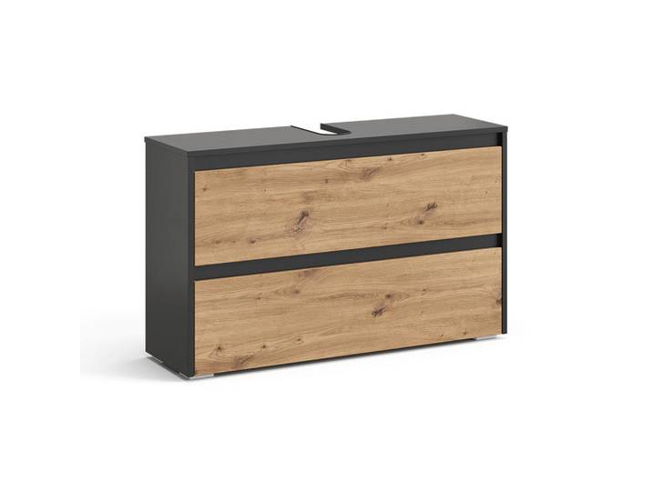 Vicco Waschbeckenunterschrank Majest, Anthrazit/Artisan-Eiche, 100.1 x 62 cm mit 2 Schubladen, Anthrazit, Eiche Artisan, Holzwerkstoff, Rechteckig, 100.1x62x30.1 cm, Badezimmer, Badezimmerschränke, Waschbeckenunterschränke