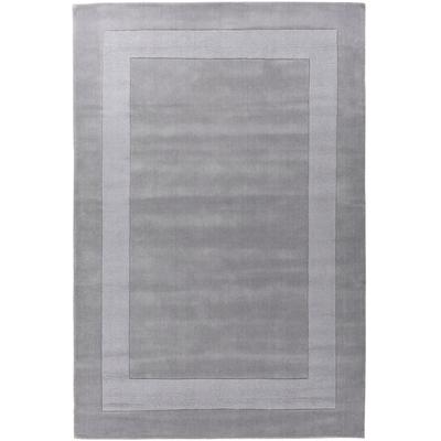 Wollteppich THEKO "USEDOM 8301", grau, B:120cm H:11mm L:180cm, Wolle, Teppiche, Uni Farben, reine Wolle, handgetuftet, mit Bordüre