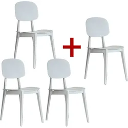 Plastik-Esszimmerstuhl SIMPLY 3+1 GRATIS, weiß