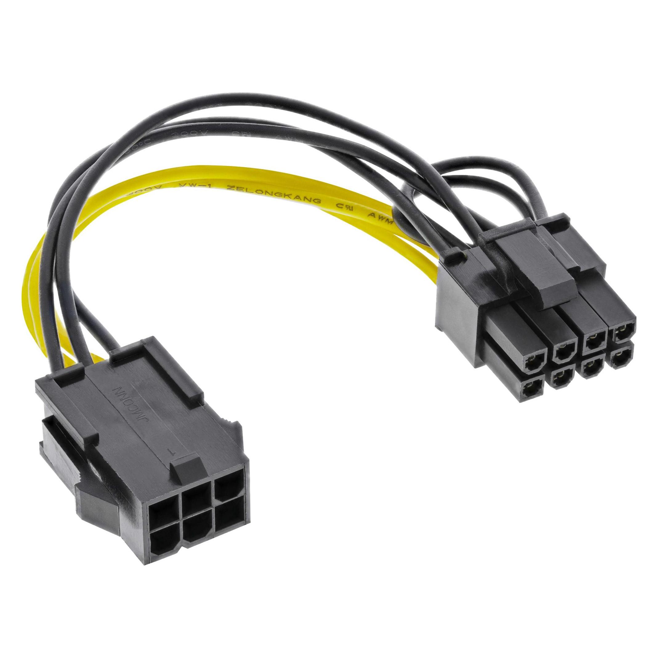 Aquatuning Stromverlängerung 6pol auf 8pin PCIe GPU (10 cm, 6 pin PCI-Express, 6+2 pin PCI-Express) (26626)