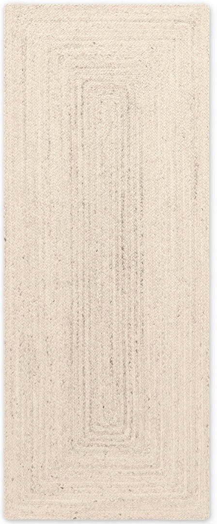 Hanse Home Juno - Jute Rug, Natural Rug for Living room, Bedroom, Diningeoom White Runner 80 x 200 cm