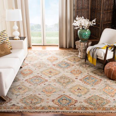 SAFAVIEH Handmade Samarkand Traditional Tribal Rust/Brown Wool Rug
