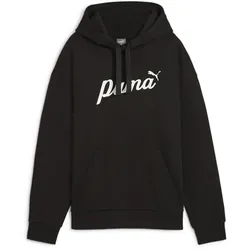 PUMA Essentials+ Script Fleece Hoodie Damen 01 - PUMA black/white rubber S