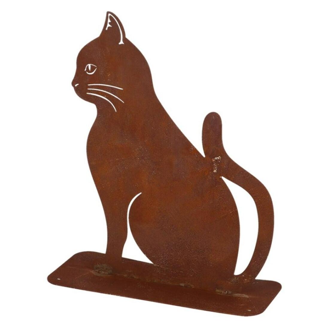 Esschert Design Dekofigur Rost-Katze Baustahl Rost-Finish (TT276)