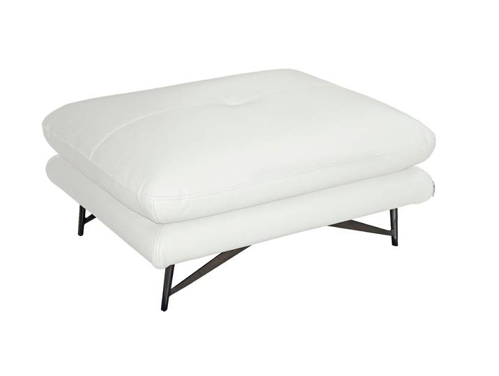 Hocker CALIA ITALIA Cezanne, italienisches Design trifft erstklassigen Sitzkomfort, Leder , weiss (370 bianco puro), B:90cm H:42cm T:70cm, Hocker, Hocker, Designhocker in besonders langlebigen & pflegeleichten Lederarten