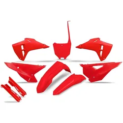 UFO, Motorrad Zubehör, KUNSTSTOFF-SET (KOMPLETT-SATZ) MIT TELESKOP- (STOSSDÄMPFER-)ABDECKUNGEN FÜR HONDA CRF 250R / 450R