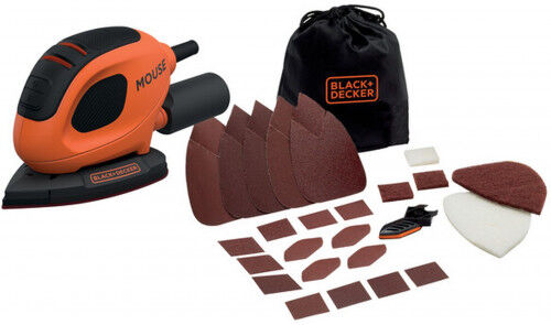 BLACK &amp; DECKER Black &amp;amp; Decker BEW230BC-QS Mouse Ponceuse de détail (55W) + 15 accessoires et sac