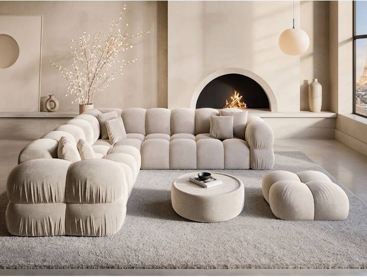 Couch Monteverde L-Form in Stoff