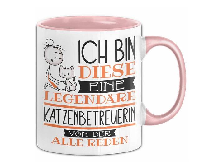 Trendation Tasse Katzenbetreuerin Tasse Geschenk Ich Bin Diese Eine Legendäre Katzenb