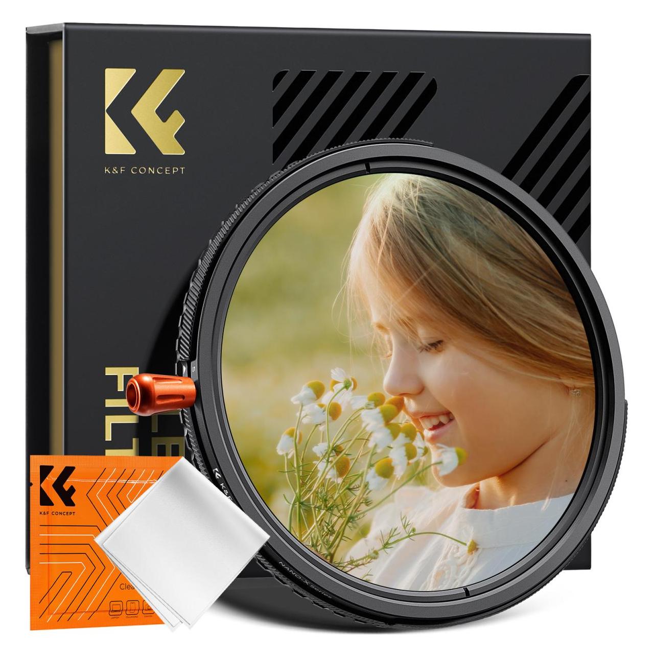 K&F Concept Black Cross (Nano-X Series) 3in1 (55 mm, Black Mist Filter, ND Filter, Polarisationsfilter) (KF01.2922V2)