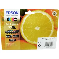 5 Epson Tinten C13T335740 Multipack KCMY PBK 33XL