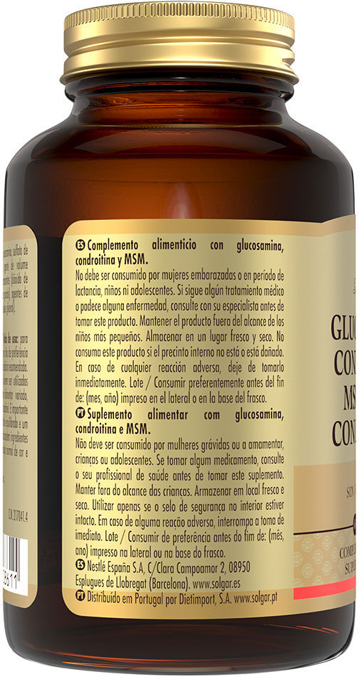 Solgar Comprimidos de glucosamina condroitina Msm 60 unidades