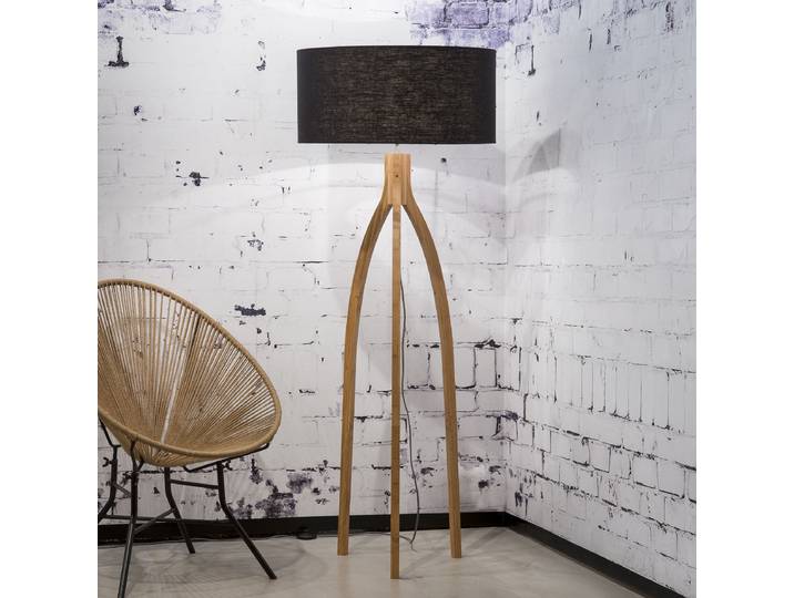 Lampadaire Annapurna Ø 60cm Noir/Noir Lin E27