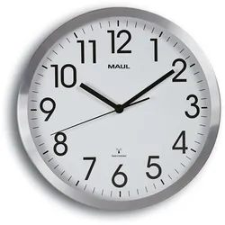 MAUL Wanduhr MAULmove Ø 30.5 x 5 cm funkgesteuert Aluminium 1 x AA (1.5 V) aluminium