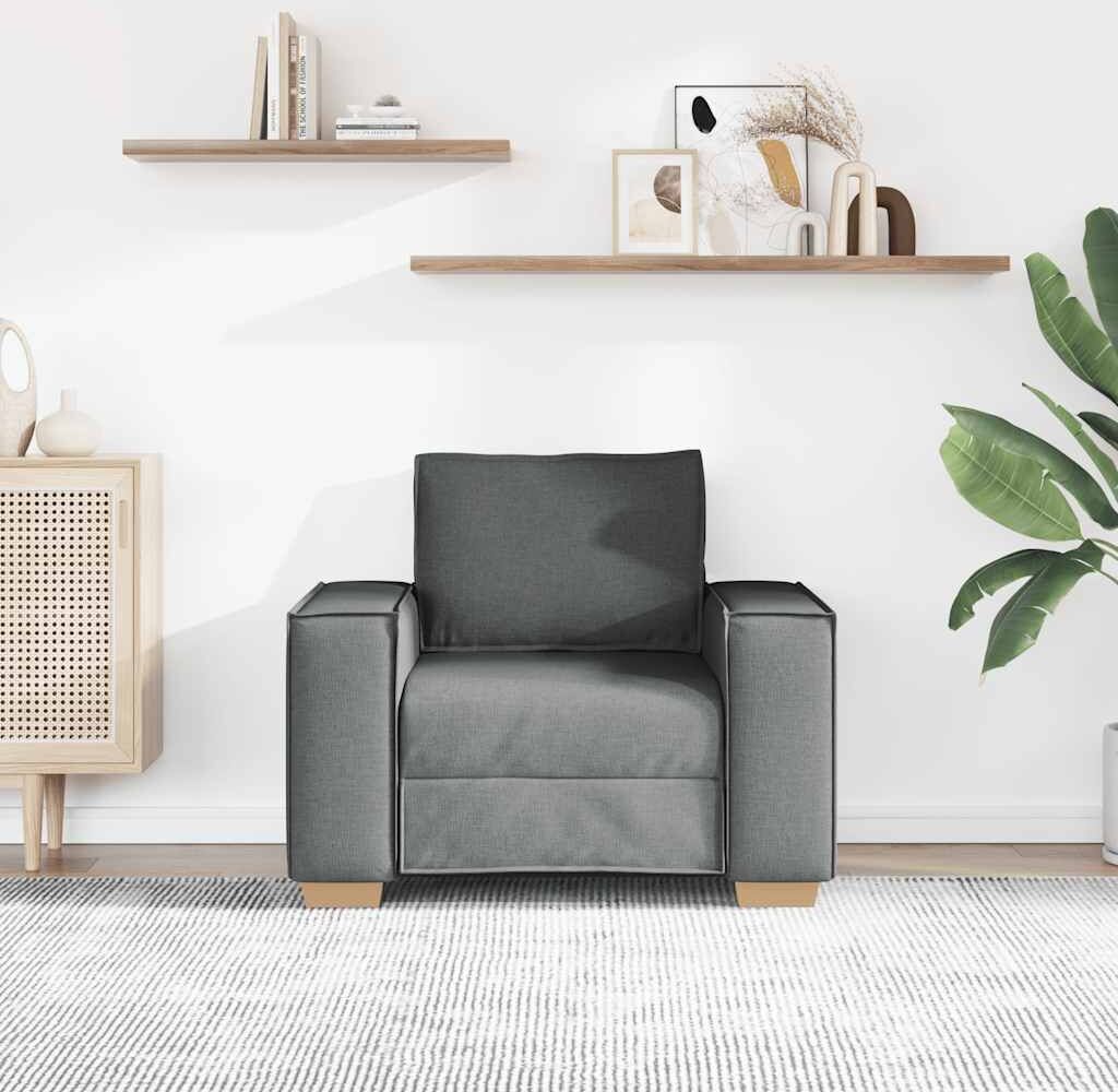 vidaXL Canapé Fauteuil Gris Foncé 100x78x84 cm Tissu