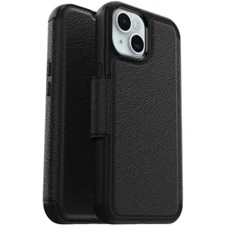 OtterBox Strada Folio mit MagSafe (Apple iPhone 15), Smartphone Hülle, Schwarz