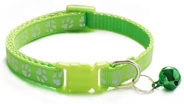 Uplift Essentials Vibrant Patterned Safety Bell Pet Collar green