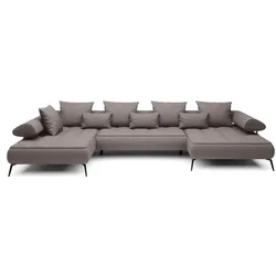 Wohnlandschaft Seledo Stoff Grau Taupe
