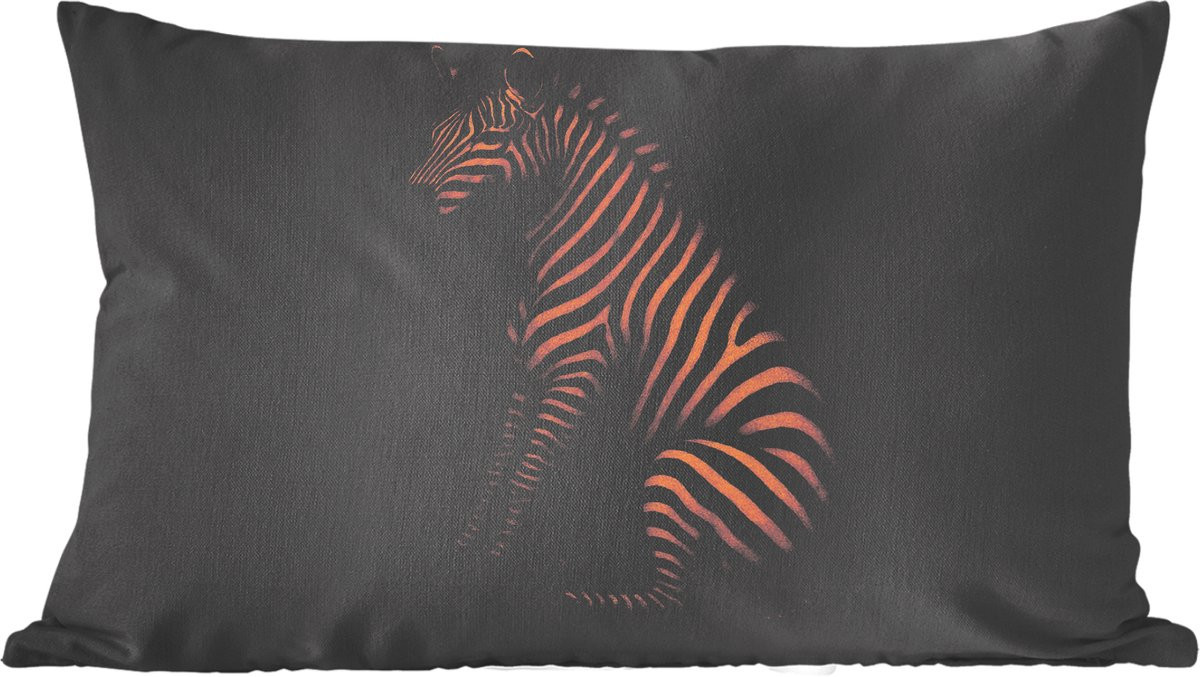 PillowMonkey Sierkussen Zebra met Gouden Strepen, 50 x 30 cm