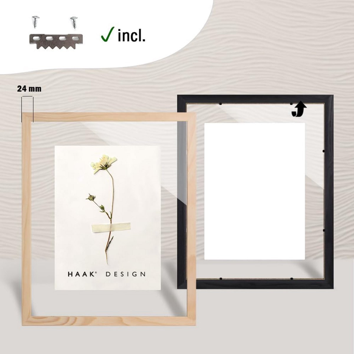 Massief Houten Fotolijst met Dubbel Glas
