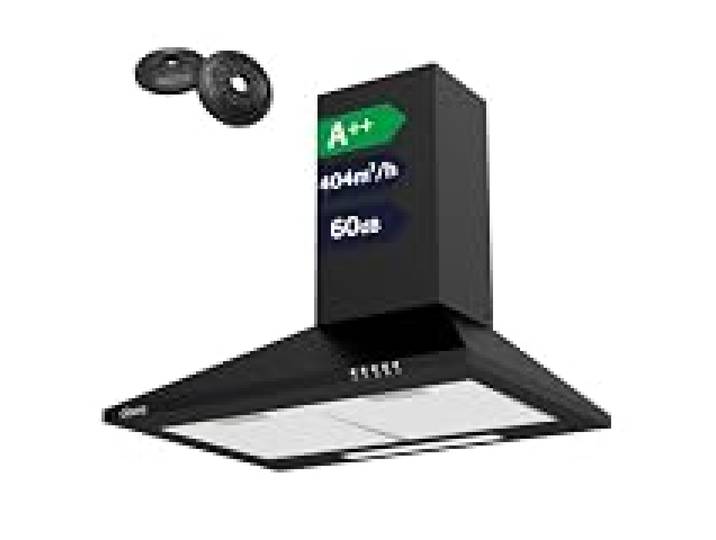 CIARRA CBCB6201 Hotte Aspirante 60cm 404m³/h Class A++ - Noir
