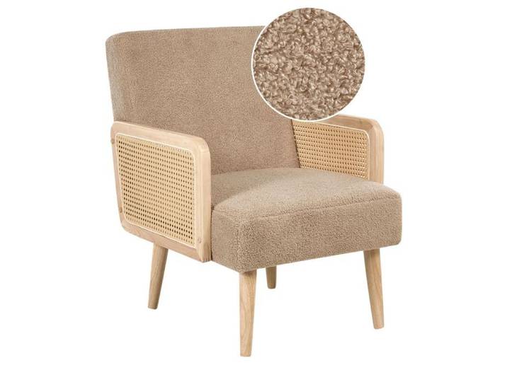 Fauteuil HOJBY Bouclé Beige sable