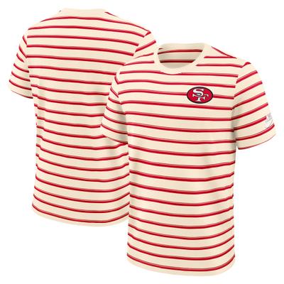 T-Shirt NIKE "Nike T-Shirt San Francisco 49ers Nike Rewind Club Striped Tee", Damen, Gr. M, weiß, 100% Baumwolle, Shirts T-Shirt