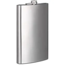 relaxdays XXL Flachmann aus Edelstahl 1,8 l silber