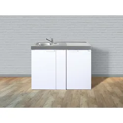 Stengel Küchen Kitchenline MK 120 weiß - ohne Kochfeld rechts, Becken links