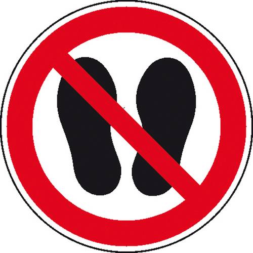 Verbotsschild Betreten der Fläche verboten, Hygiene und Abstand Folie selbstklebend (Ø) 100mm ISO 7010 1St.