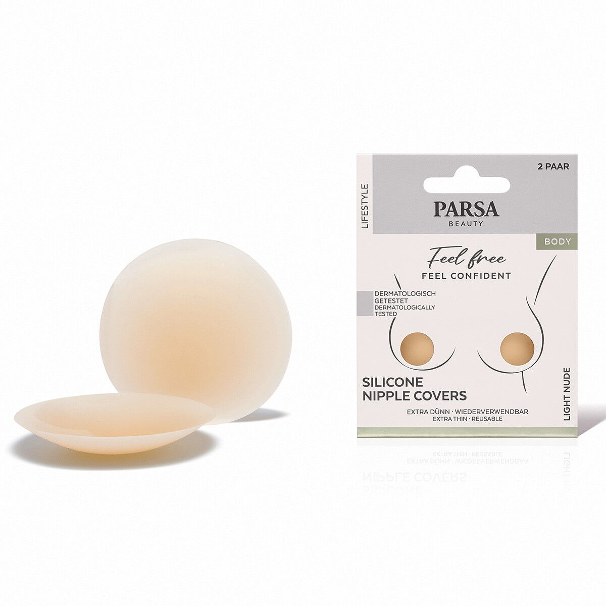 2 Paar PARSA Beauty Nipple Cover aus Silikon Light Nude