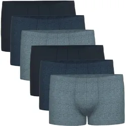 Seidensticker Herren Boxershorts, 6er Pack - Trunk 6-Pack, Single Jersey, Baumwollmischung, einfarbig Schwarz/Blau / M
