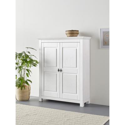 Schuhkommode OTTO HOME "Rauna", weiß, B:113cm H:138cm T:39cm, Massivholz, Sideboards, Schuhkommode, aus massiver Kiefer, viel Stauraum