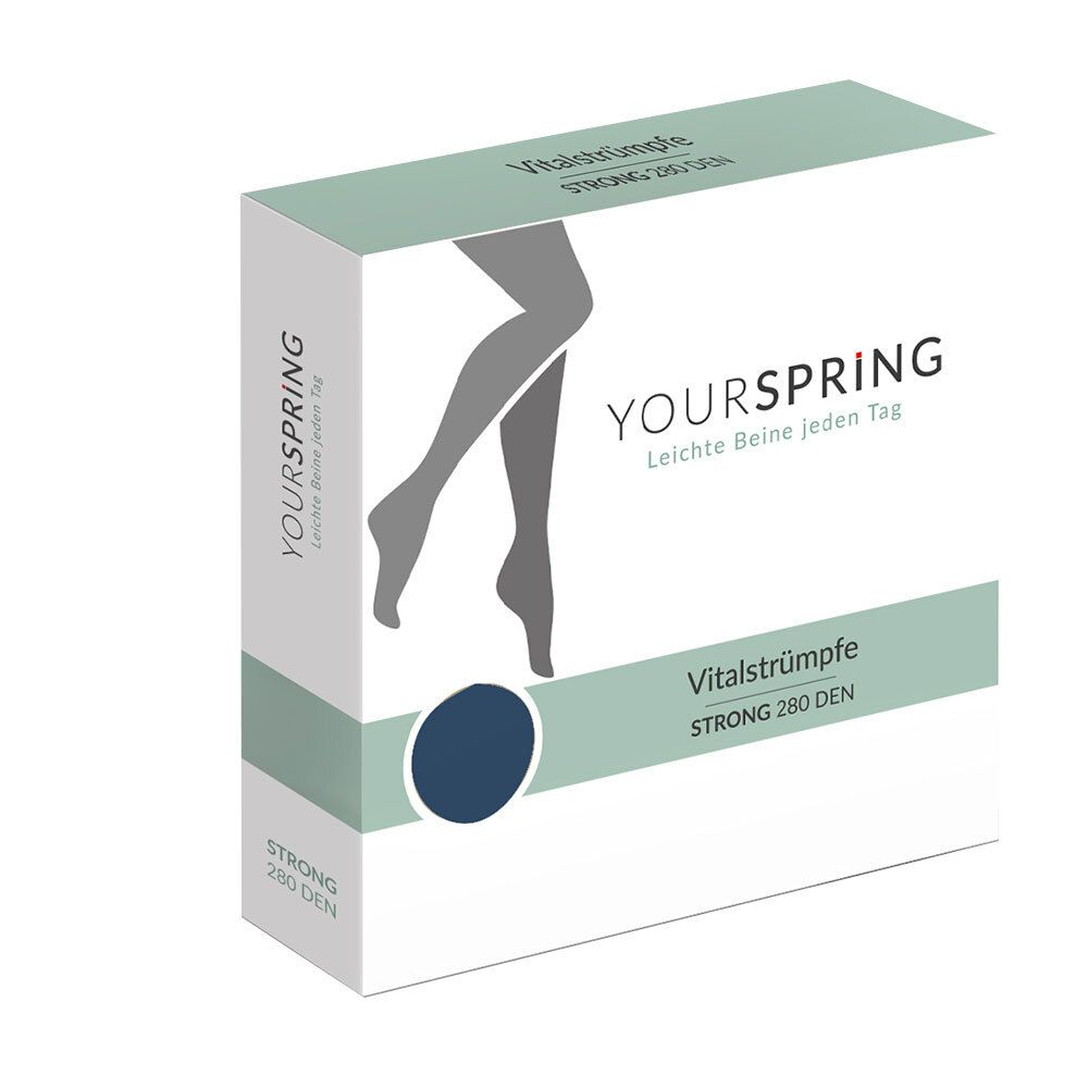 Yourspring strong blickdicht 280den AD 40/41 blau 2 St Strümpfe