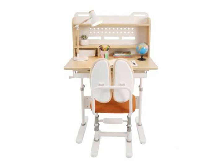 Bangzhlah Kinderschreibtisch Höhenverstellbar Schreibtisch Set Holzfarbe Studie Tisch Stuhl Set mit Schublade für Kinder 3–18 Jahre Schülerschreibtisch für Schlafzimmer Home Offices Kinderzimmer